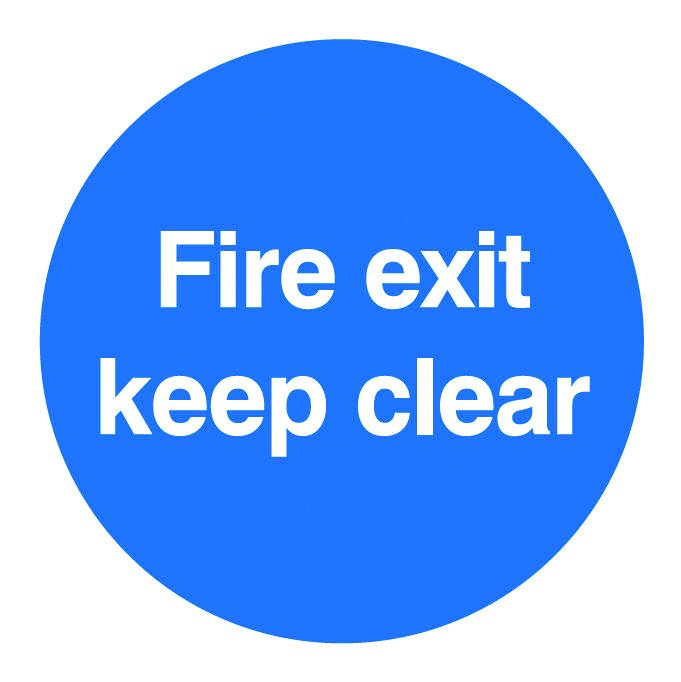 Fire Exit & Emergency Signs  Get Me Packaging FIRE EXIT KEEP CLEAR - 150 x 150mm 1mm Rigid Plastic 