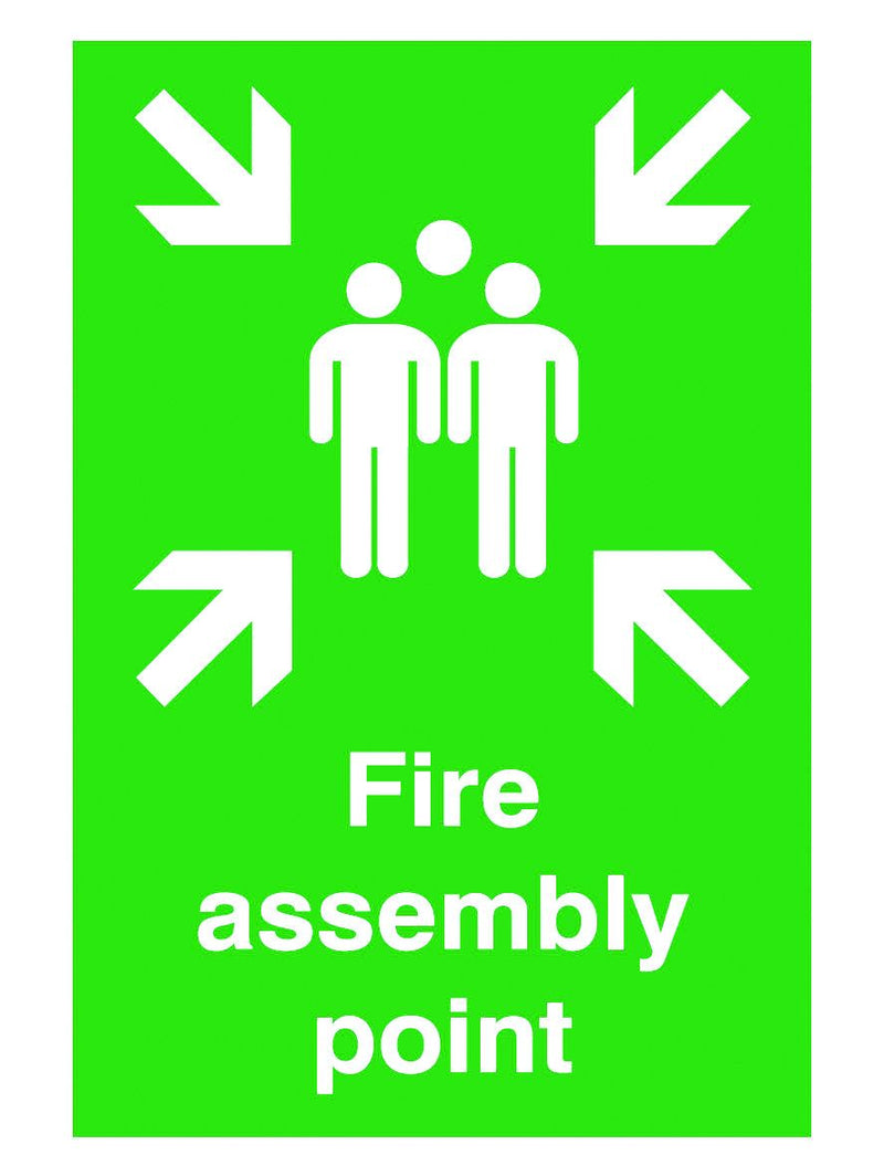 Fire Exit & Emergency Signs  Get Me Packaging FIRE ASSEMBLY POINT - 420 x 297mm 1mm Rigid Plastic 