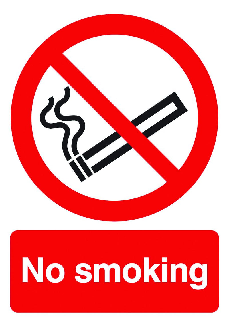 Prohibition Signs  Get Me Packaging NO SMOKING 1mm Rigid Plastic 210 x 148