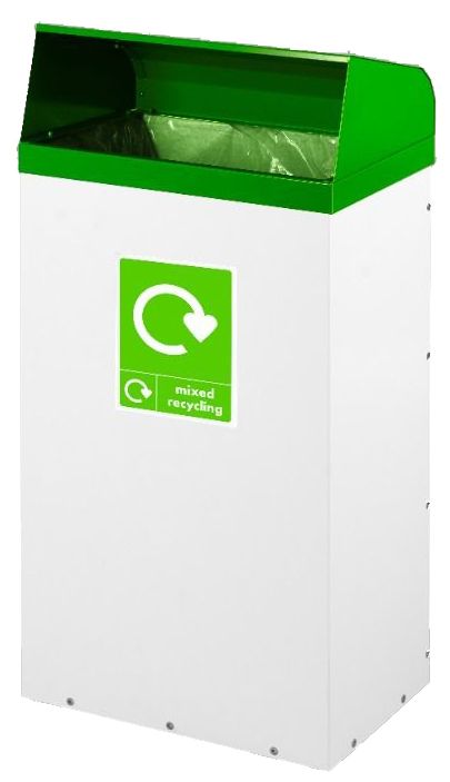 Steel Recycling Bins  Get Me Packaging 60 Green 