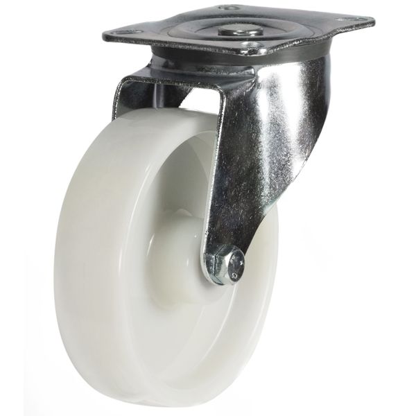 Top Plate Medium Duty Castors  Get Me Packaging 100mm Braked Polyurethane