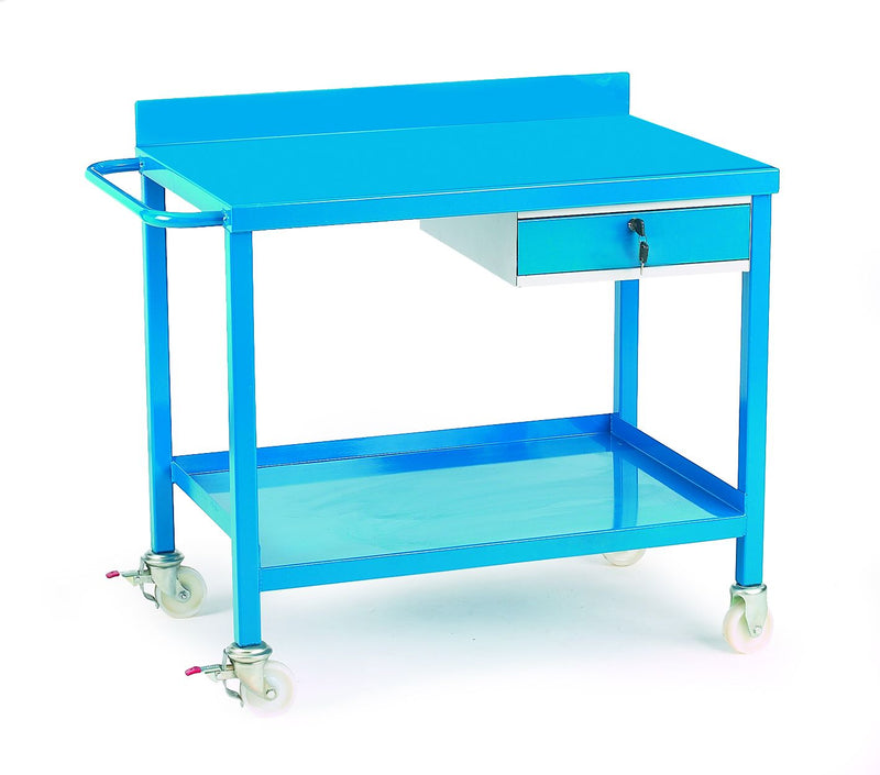 Mobile Work Benches  Get Me Packaging Mobile Work Bench with Single Drawer 2mm Steel Work Top 