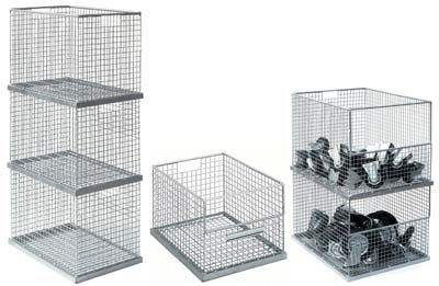 Galvanised Stacking Baskets  Get Me Packaging 1/2 Open Side 400 x 300 x 200 