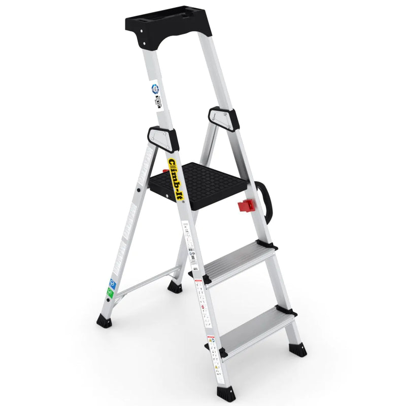 Climb-It Professional Stepladders with Carry Handle  Get Me Packaging   