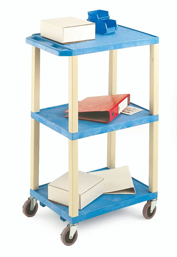 Service Trolley with Coloured Shelves  Get Me Packaging   