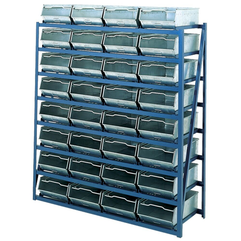 Galvanised Bin Racks  Get Me Packaging 32 x SB005 Blue 