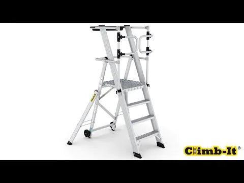 Climb-It Large Platform Folding Steps with Safety Gates  Get Me Packaging   