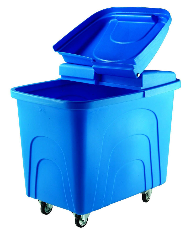 600L Robust Rim Trucks  Get Me Packaging Blue Container with removable Half Hinged Lid 