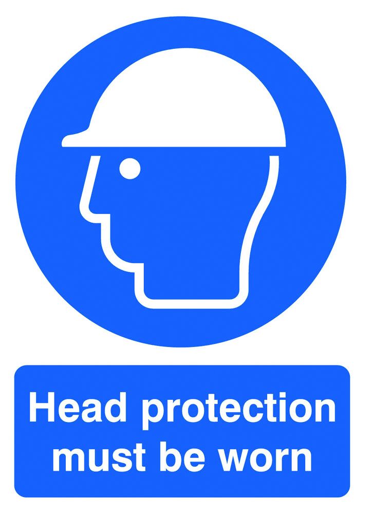 Mandatory Signs  Get Me Packaging Head Protection Must Be Worn 1mm Rigid Plastic 210 x 148