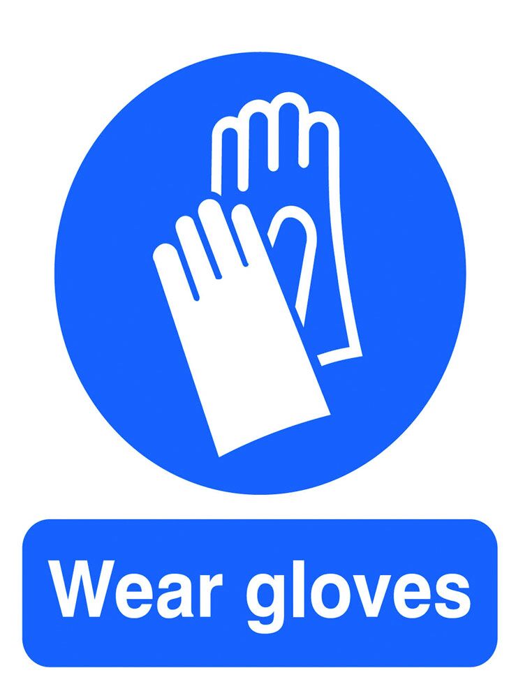 Mandatory Signs  Get Me Packaging Wear Gloves 1mm Rigid Plastic 210 x 148