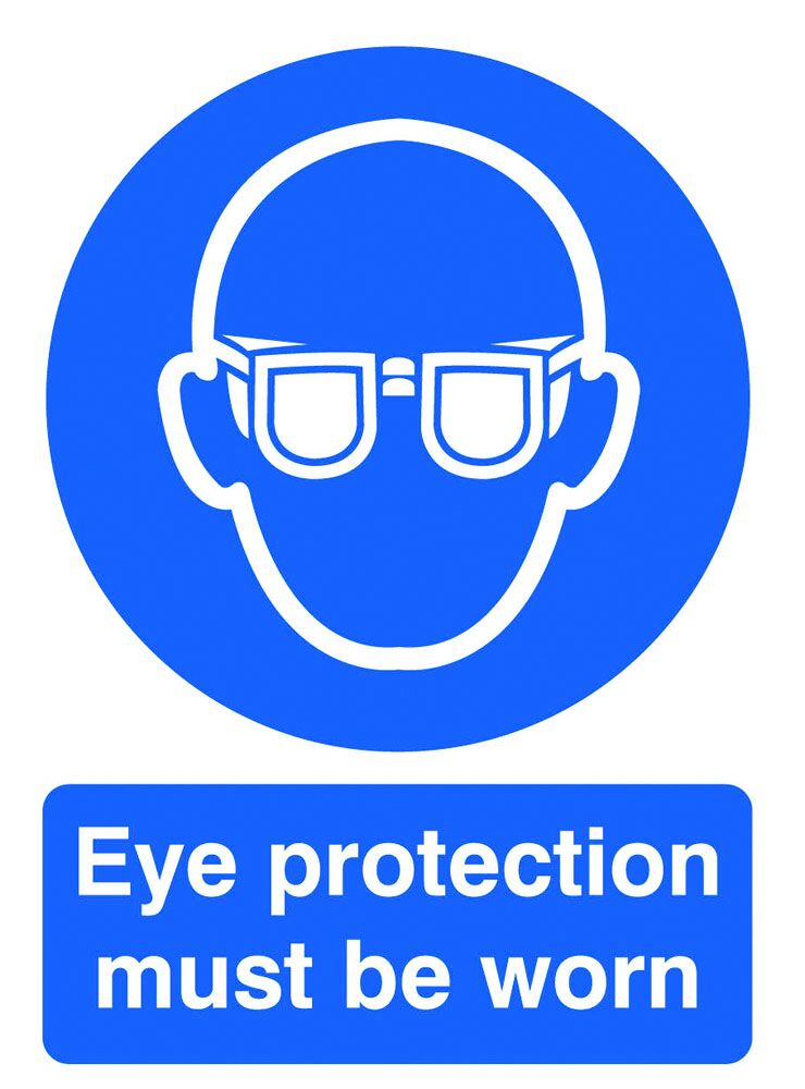 Mandatory Signs  Get Me Packaging Eye Protection Must Be Worn 1mm Rigid Plastic 210 x 148