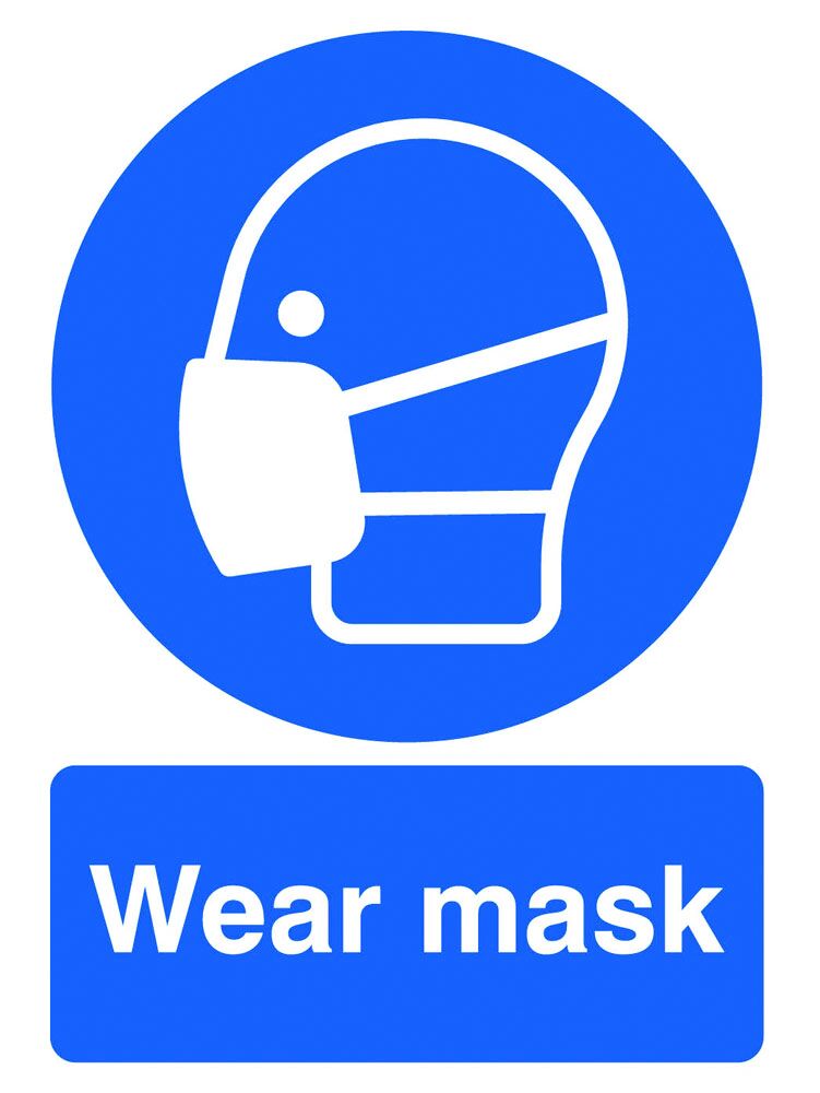 Mandatory Signs  Get Me Packaging Wear Mask 1mm Rigid Plastic 210 x 148