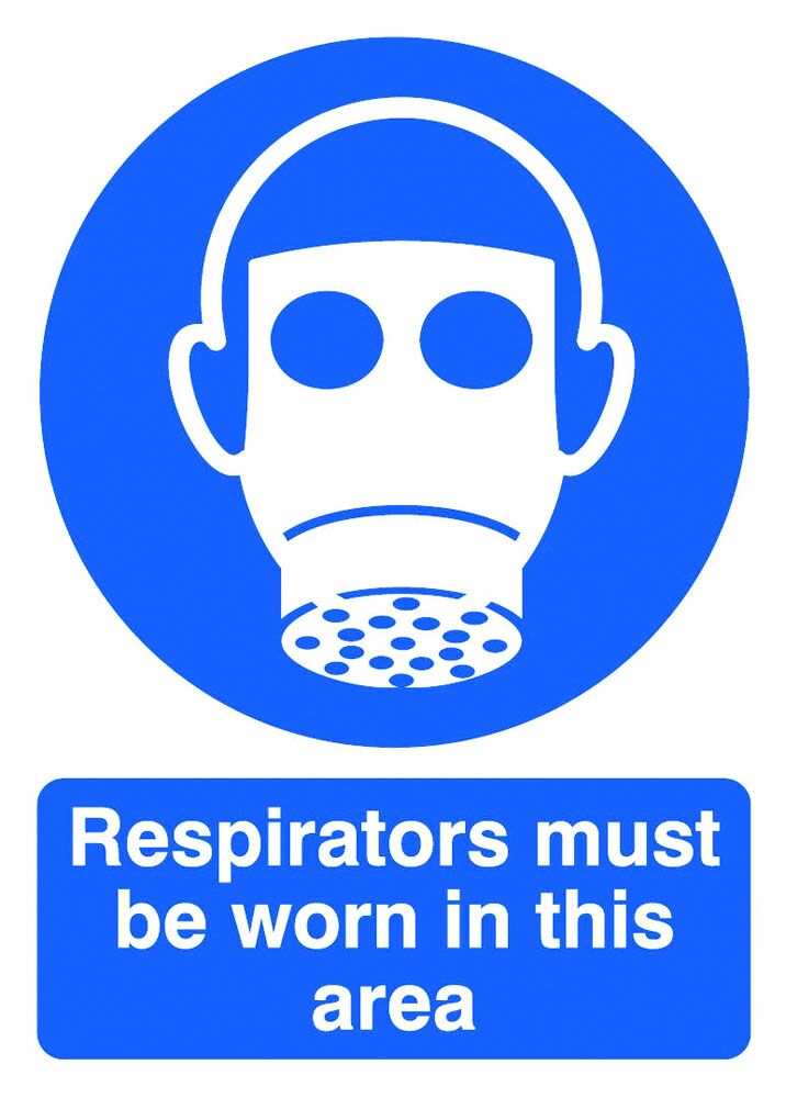 Mandatory Signs  Get Me Packaging Respirators Must Be Worn In This Area 1mm Rigid Plastic 210 x 148