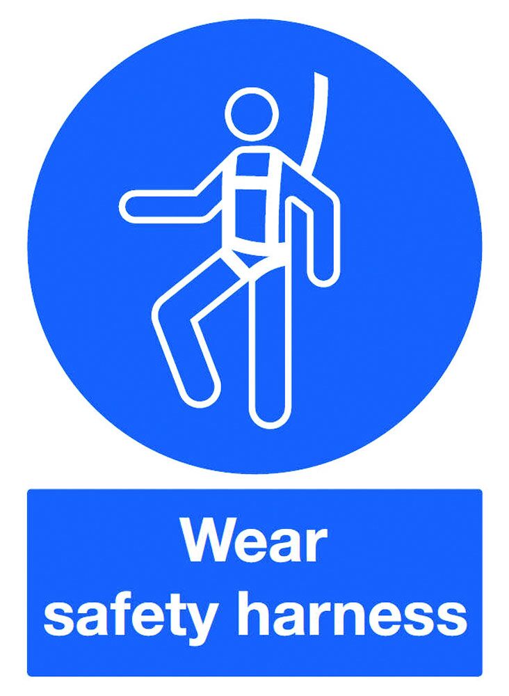 Mandatory Signs  Get Me Packaging Wear Safety Harness 1mm Rigid Plastic 210 x 148