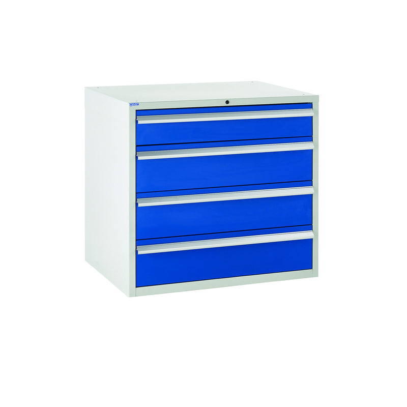 Euroslide Cabinets  Get Me Packaging Euroslide 900W 4 Drawer 1x150mm 3x200mm Blue 