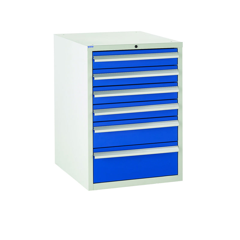 Euroslide Cabinets  Get Me Packaging Euroslide 600W 6 Drawer 4x100mm 1x150mm 1x200mm Blue 