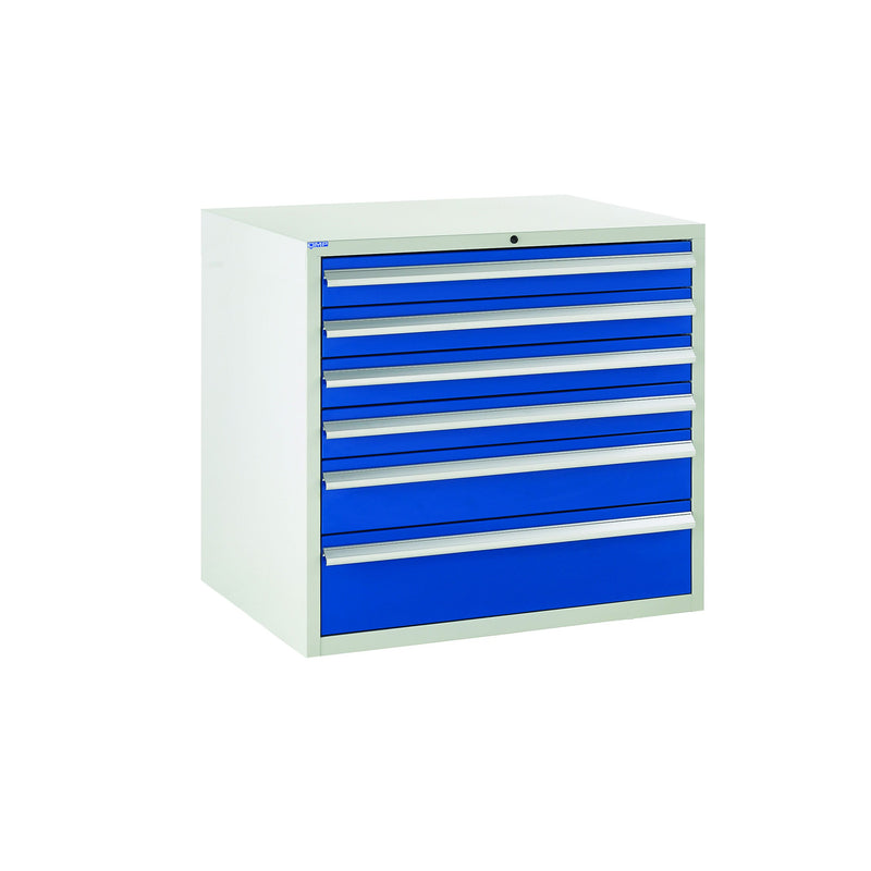 Euroslide Cabinets  Get Me Packaging Euroslide 900W 6 Drawer 4x100mm 1x150mm 1x200mm Blue 