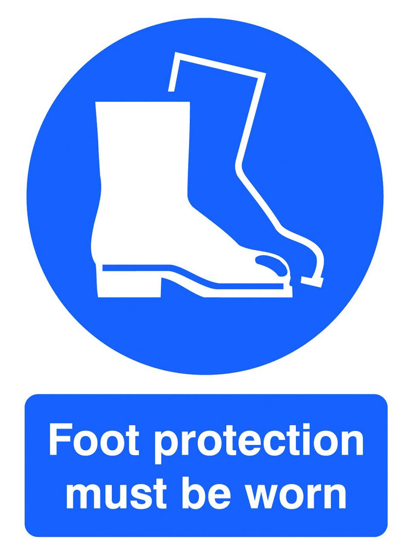 Mandatory Signs  Get Me Packaging Foot Protection Must Be Worn 1mm Rigid Plastic 210 x 148