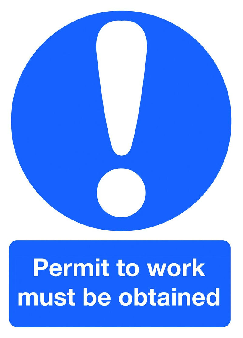 Mandatory Signs  Get Me Packaging Permit To Work Must Be Obtained 1mm Rigid Plastic 210 x 148