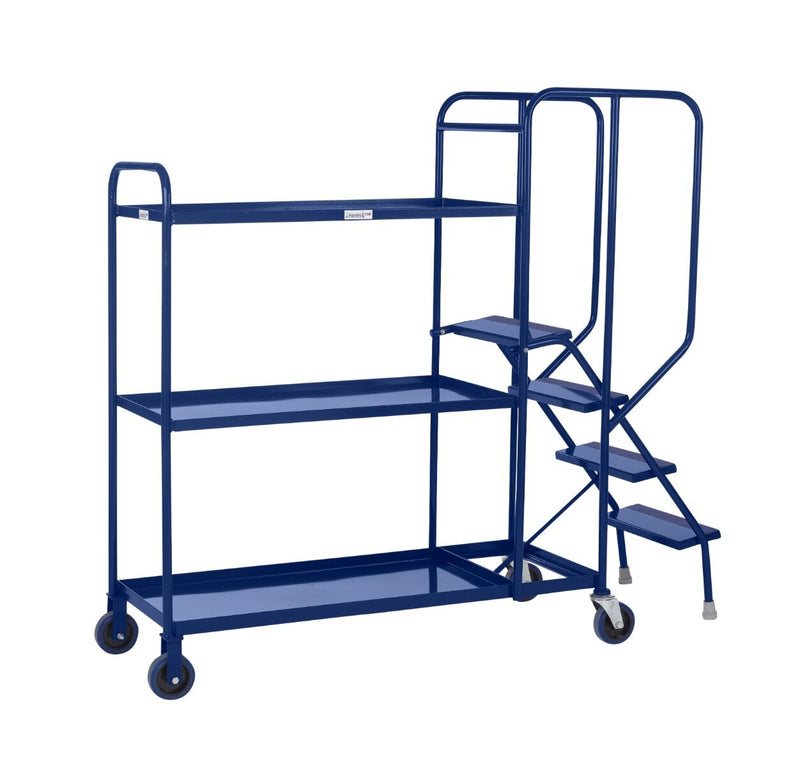 Apollo UK Stepped Picking Trolleys  Get Me Packaging Steel 3 Blue