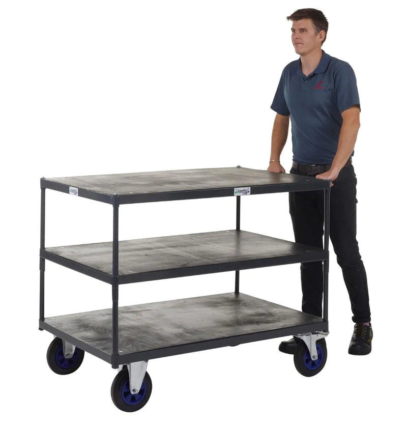 Apollo UK Table Top Shelf Trucks - Timber Shelves  Get Me Packaging   