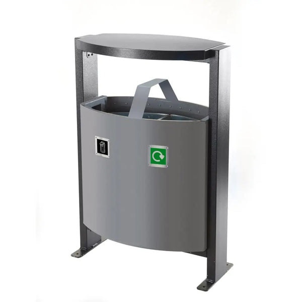 Outdoor 2 compartment bin