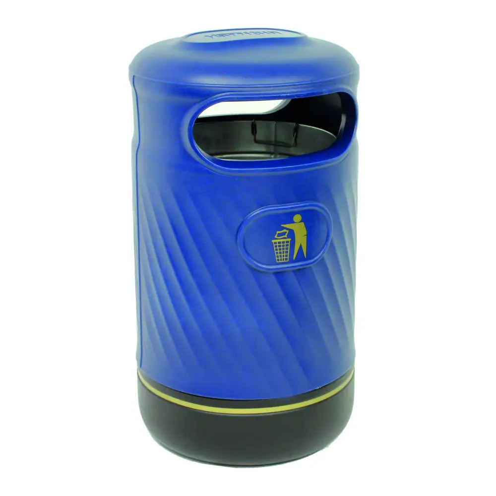 Outdoor hooded top litter bin