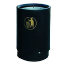 Outdoor hooded top litter bin