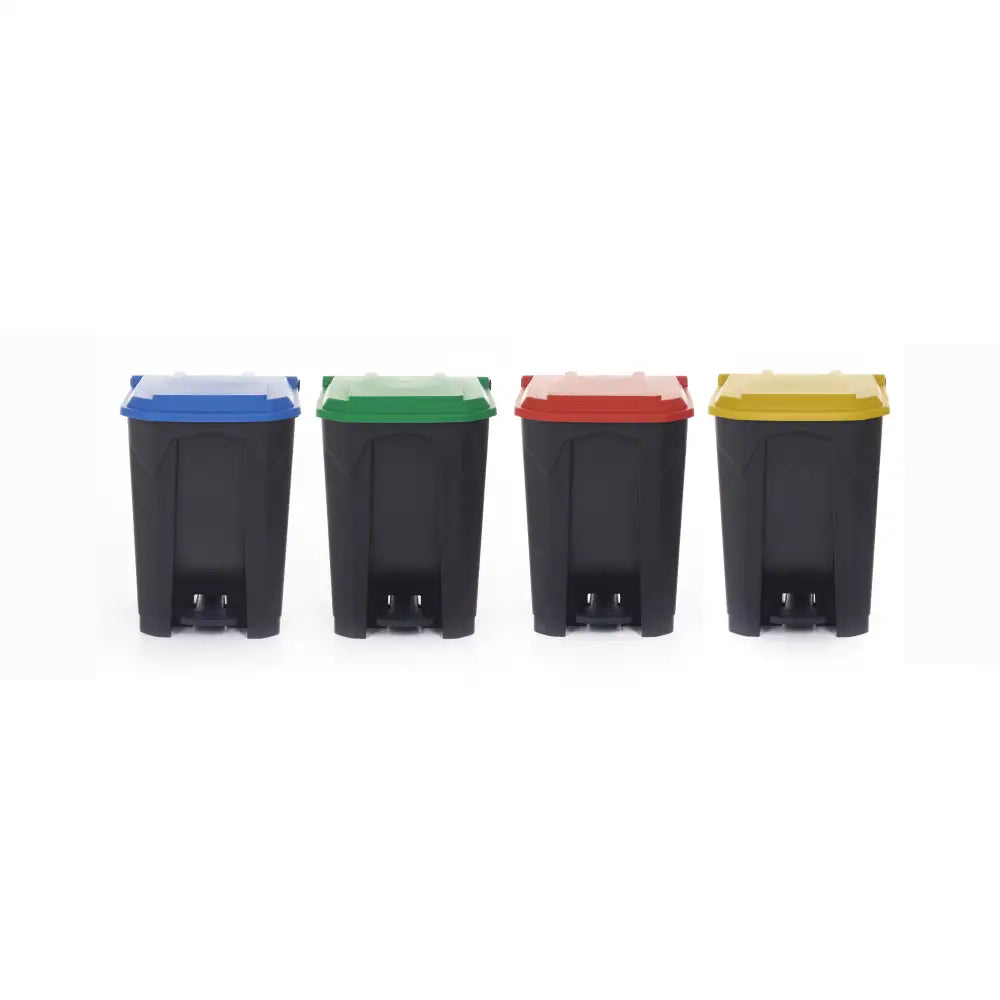 Pedal bins with coloured lids