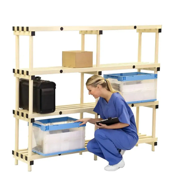 Plastic shelving systems