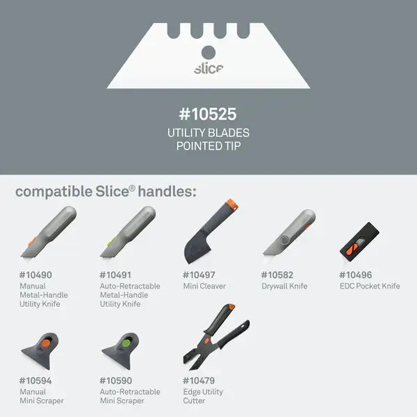 Pointed tip ceramic utility blades by slice