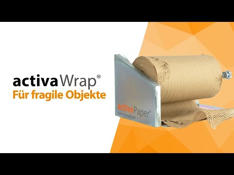 Video of 395 mm wide honeycomb wrapping paper in a dispenser