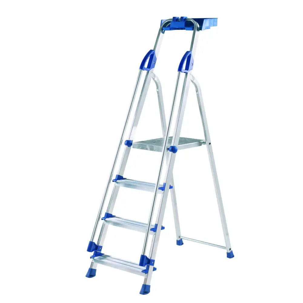 Professional aluminium folding steps with tool tray