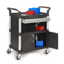 Proplaz shelf trolley - lockable steel drawer & cupboard