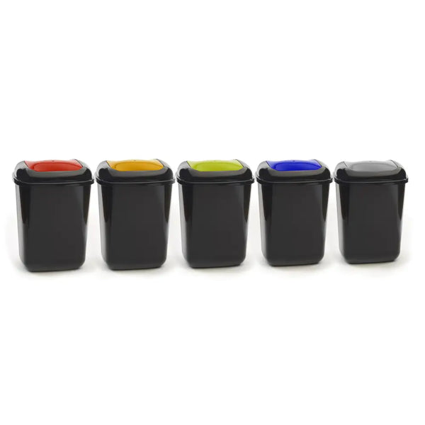 Push spring lid bins