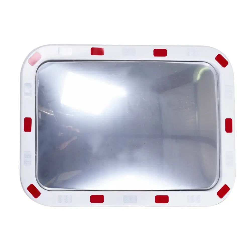 Rectangular traffic mirrors with reflective edges
