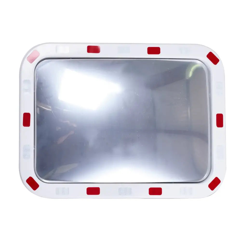 Rectangular traffic mirrors with reflective edges