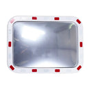 Rectangular traffic mirrors with reflective edges