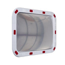 Rectangular traffic mirrors with reflective edges