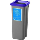 Recycling bins with coloured lids