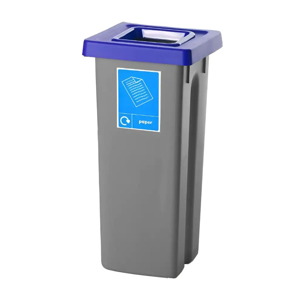 Recycling bins with coloured lids
