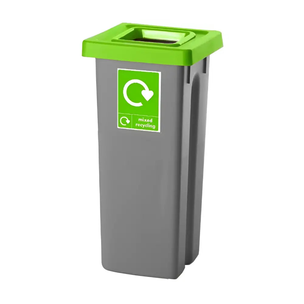 Recycling bins with coloured lids