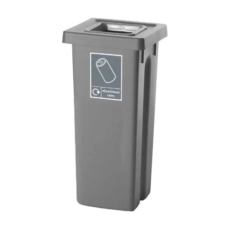 Recycling bins with coloured lids