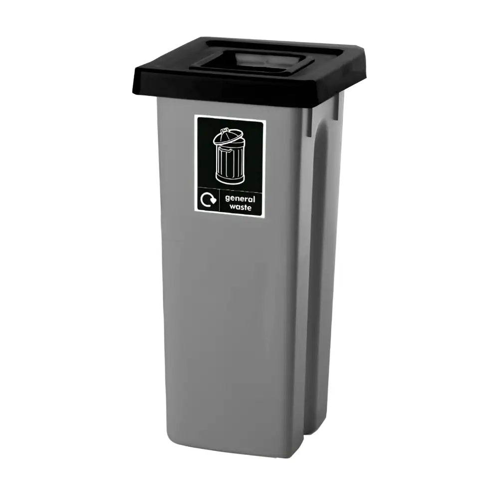 Recycling bins with coloured lids