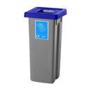 Recycling bins with coloured lids