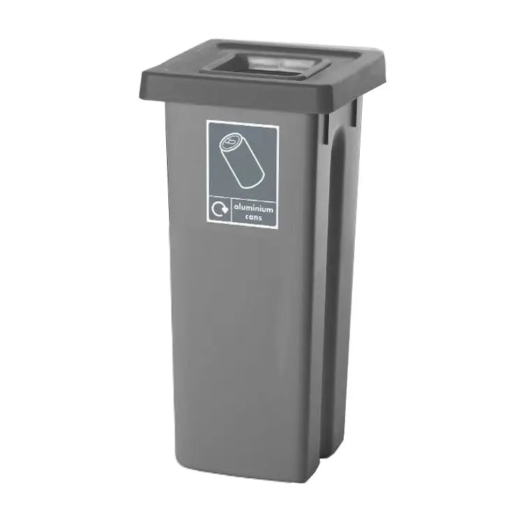 Recycling bins with coloured lids