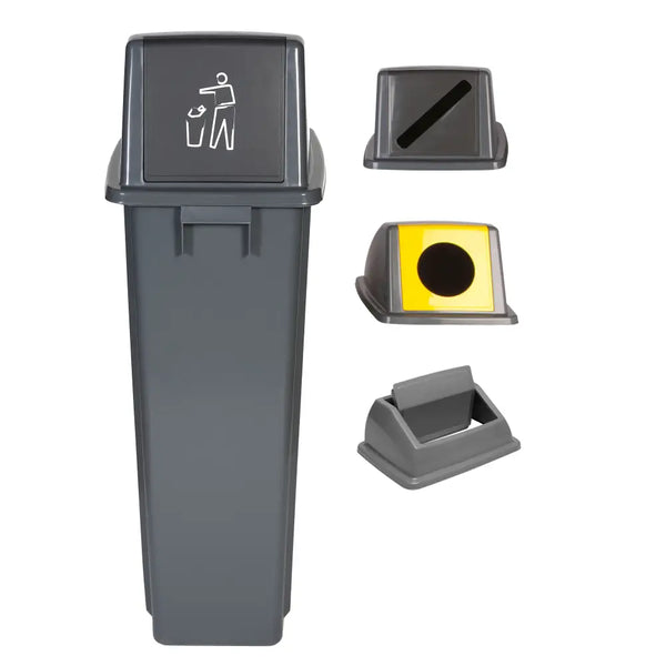 Recycling bins with lid options