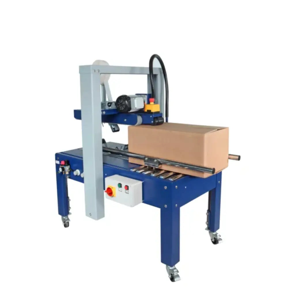 Robotape 50 tbda random case taping machine top/bottom belt driven