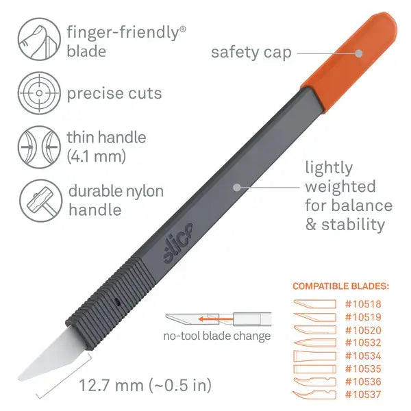 Scalpel with replaceable ceramic blade by slice