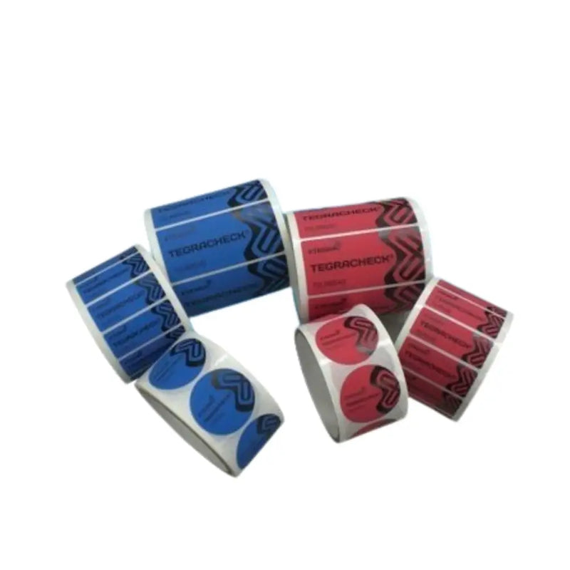 Security labels total transfer 50 x 20mm red (5 rolls of 250)